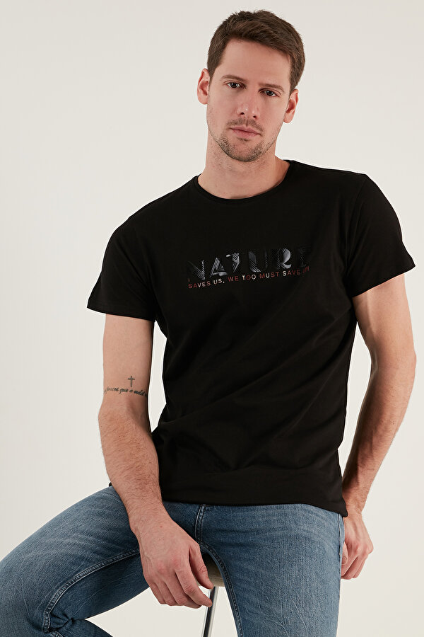 Erkek T Shirt 541NATURE SİYAH