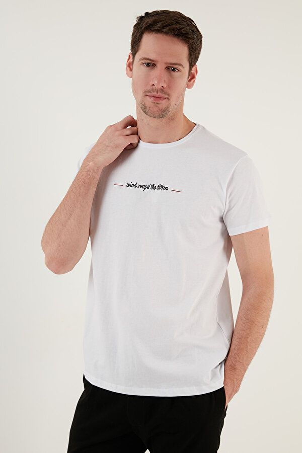 Erkek T Shirt 541WIND BEYAZ