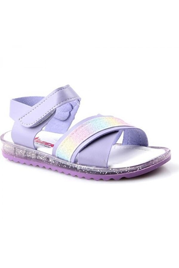 4012 Simli Çapraz Bantlı Kız Çocuk Bebe Sandalet Ayakkabı