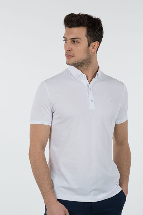 Erkek Slim Fit Pike T-Shirt 40812126 Beyaz