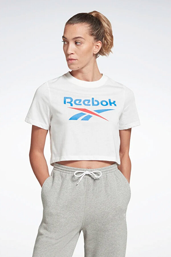 Reebok Ri Bl Crop Tee Белый Женщина Футболка