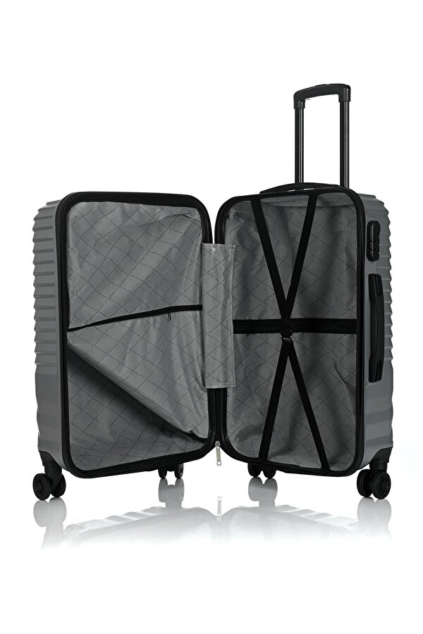 Unisex 3 Lü Valiz Seti Gümüş