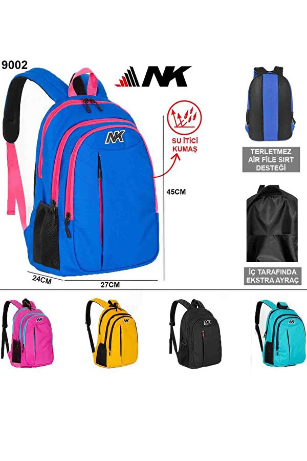 HKN 9002  UNİSEX OKUL SIRT ÇANTASI ÖĞRENCİ GÜNLÜK SEYAHAT TATİL SPOR YÜRÜYÜŞ SEYAHAT GEZİ GÜNLÜK ÇANTA MAVİ