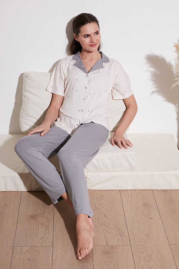 Bayan Pijama Takımı 6097515 EKRU