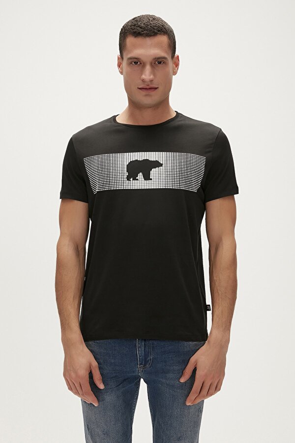 Fancy T-Shirt Siyah 3D Baskılı Erkek Tişört