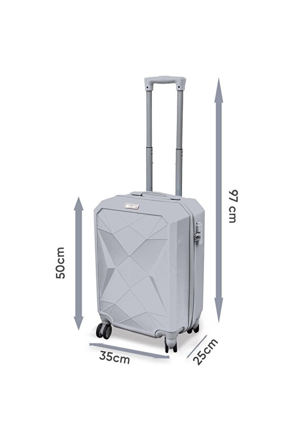 Diamond ABS Gümüş Küçük Boy Valiz 16616