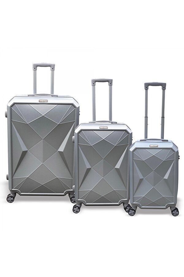 Diamond ABS Gümüş 3 lü Valiz Seti 16615