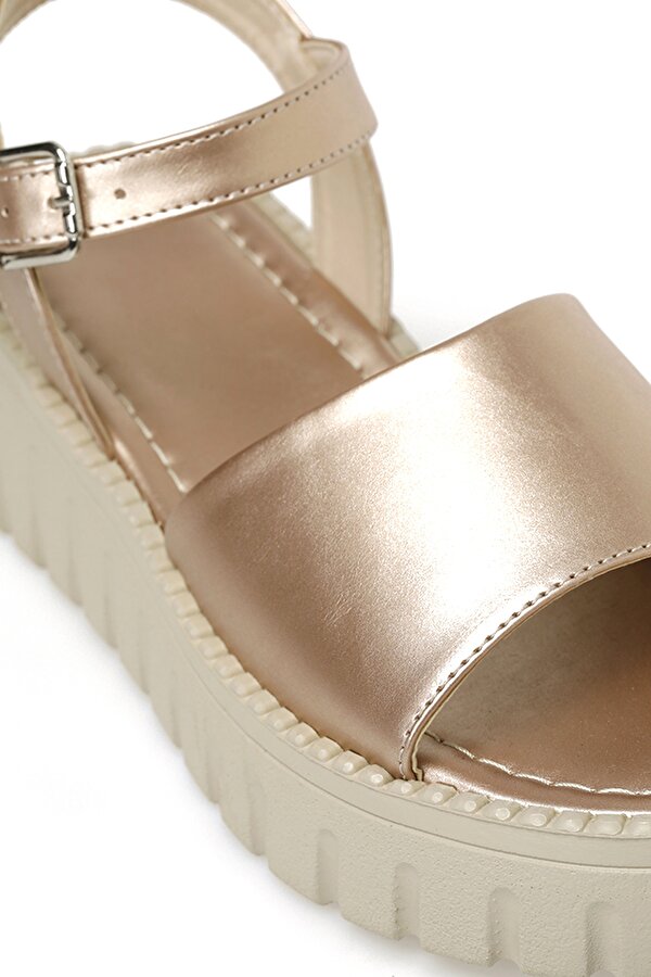 FRENCY 3FX Bronz Kadın Kalın Taban Sandalet