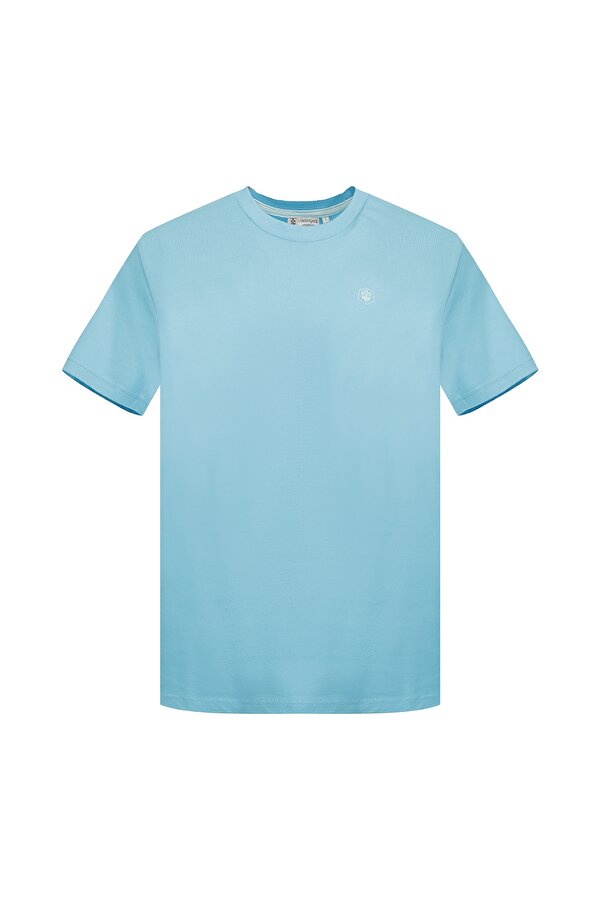 T-SHIRT BASIC SMALL LOGO BLUE Man Sleeve T-Sh