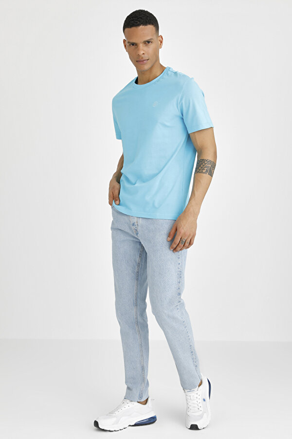 T-SHIRT BASIC SMALL LOGO BLUE Man Sleeve T-Sh