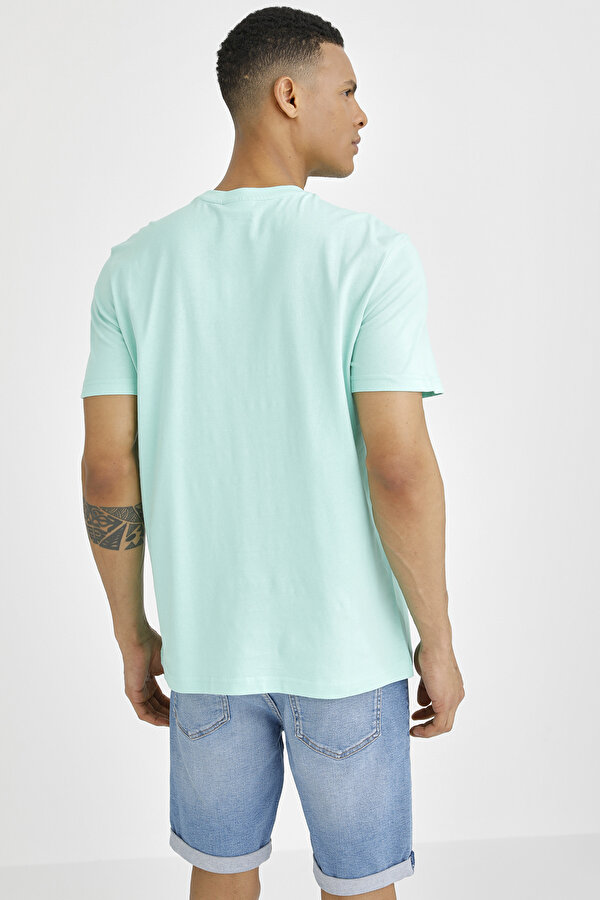 T-SHIRT BASIC SMALL LOGO SEA GREEN Man Sleeve T-Sh