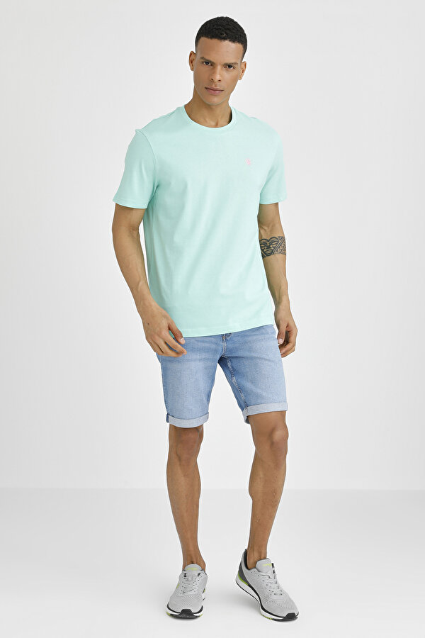 T-SHIRT BASIC SMALL LOGO SEA GREEN Man Sleeve T-Sh