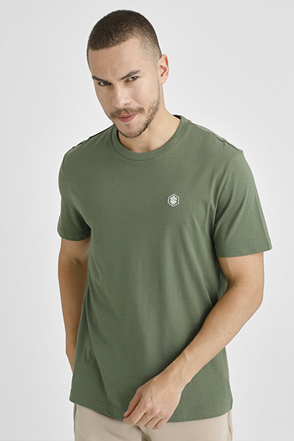 T-SHIRT BASIC SMALL LOGO ARMY GREEN Man Sleeve T-Sh