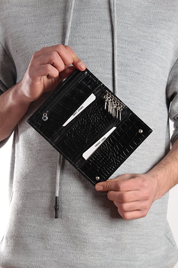 GRANDE 740-1  HAKİKİ DERİ ERKEK CÜZDAN/KARTLIK SİYAH