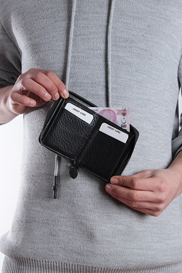 GRANDE 740-1  HAKİKİ DERİ ERKEK CÜZDAN/KARTLIK SİYAH