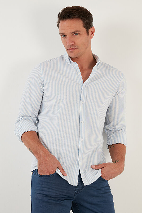 Erkek Gömlek CF23S112237 MAVİ-BEYAZ