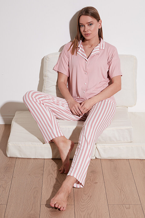 Bayan Pijama Takımı 6097515 PUDRA
