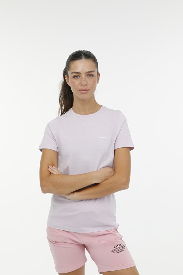 W-CT122 BASIC C NECK T-SH Lila Kadın Kısa Kol T-Shirt