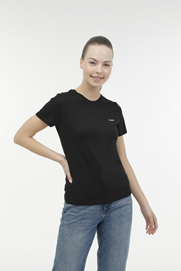W-SN226 BASIC C NECK T-SH Siyah Kadın Kısa Kol T-Shirt