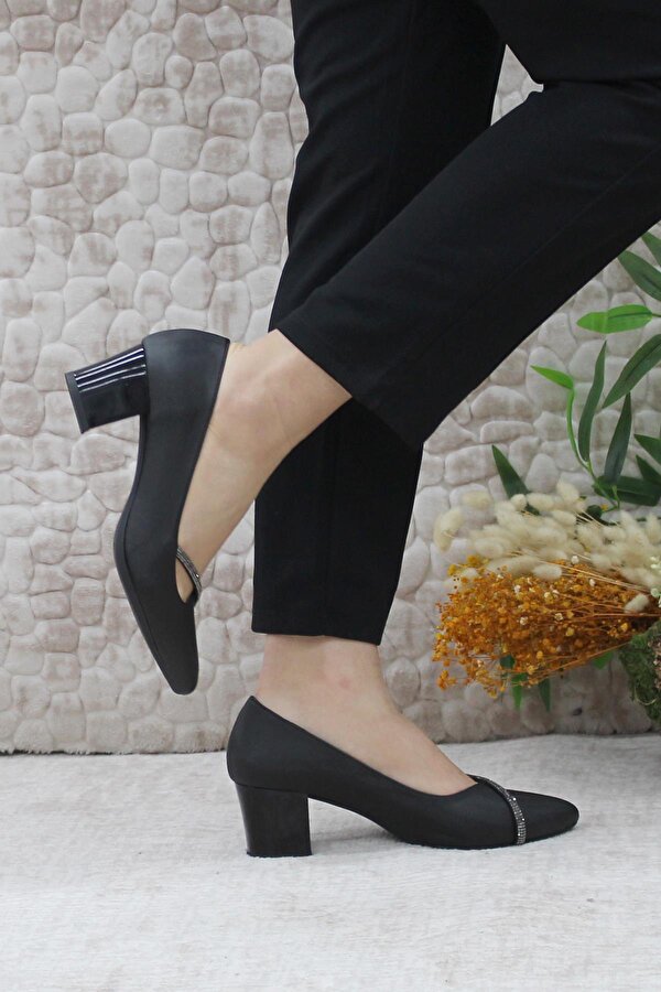 916 Fashion Klasik Topuklu Taşlı Kadın Ayakkabı