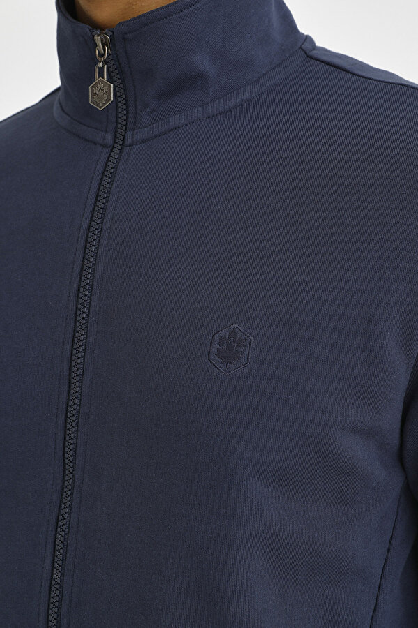 FULL ZIP SWEATSHIRT BASIC NAVY BLUE Man Sweatshirt