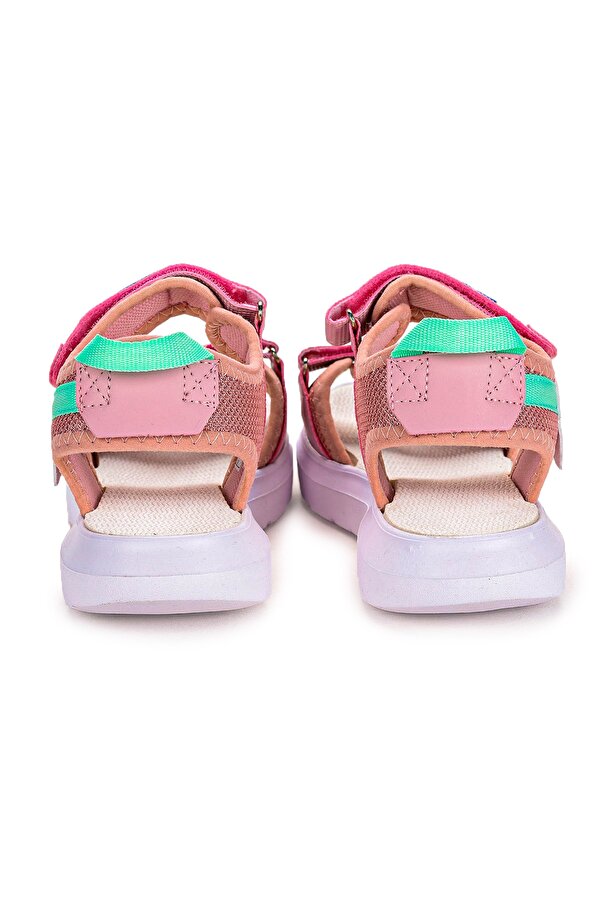 Cırtlı Yürüyüş Kız/Erkek Çocuk Sandalet 200 Pudra - Yeşil