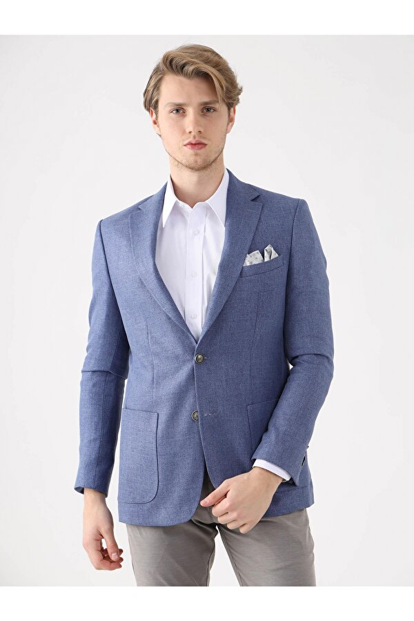 Mavi Erkek Slim Fit Melanj Desenli Mono Yaka Ceket - 94777