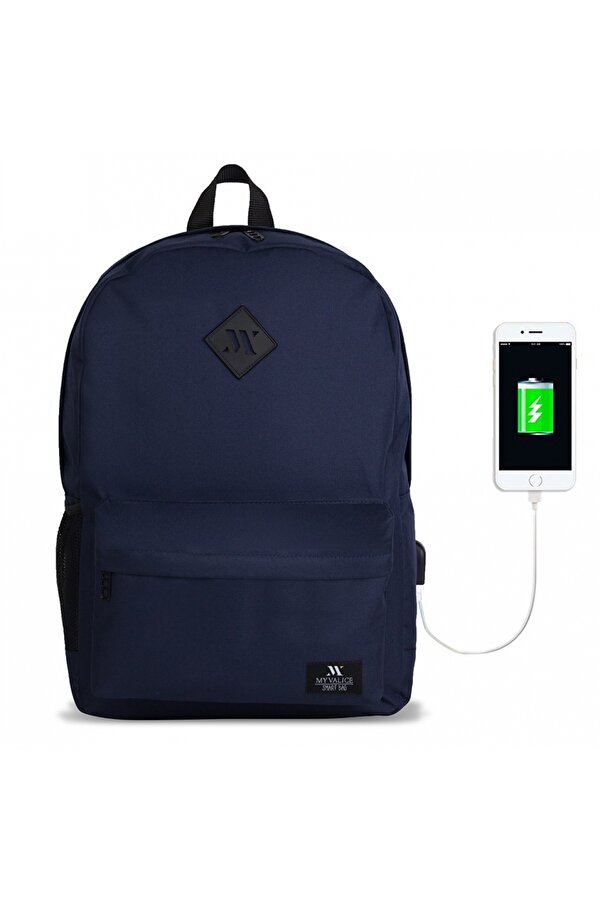 Smart Bag Specta Usb Şarj Girişli Akıllı Sırt Çantası Lacivert