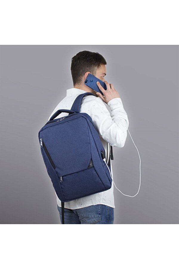 Smart Bag Active Usb Şarj Girişli Slim Notebook Sırt Çantası Lacivert
