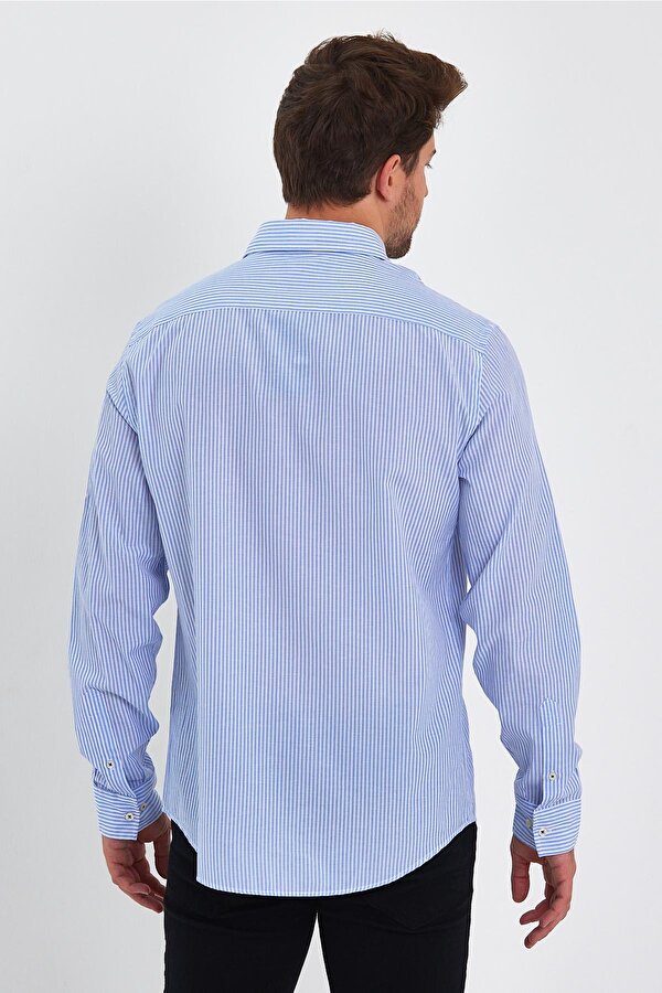 ALEXANDERGARDI ÇİZGİLİ REGULAR FİT GÖMLEK (ERKK5903)