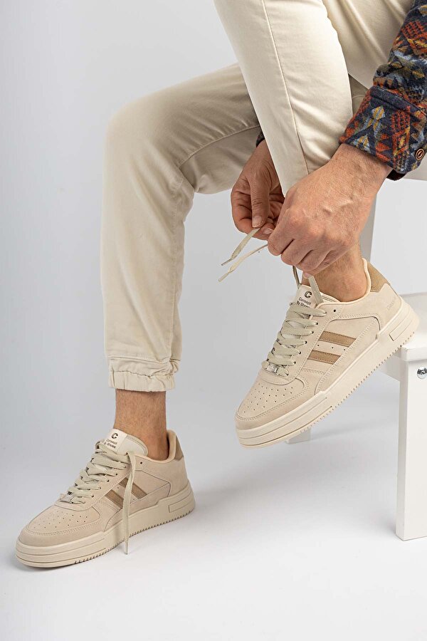 Unisex Garantili  Hafif Esnek Sağlam Sneaker Spor Ayakkabı Cns.176 Bej Kahve