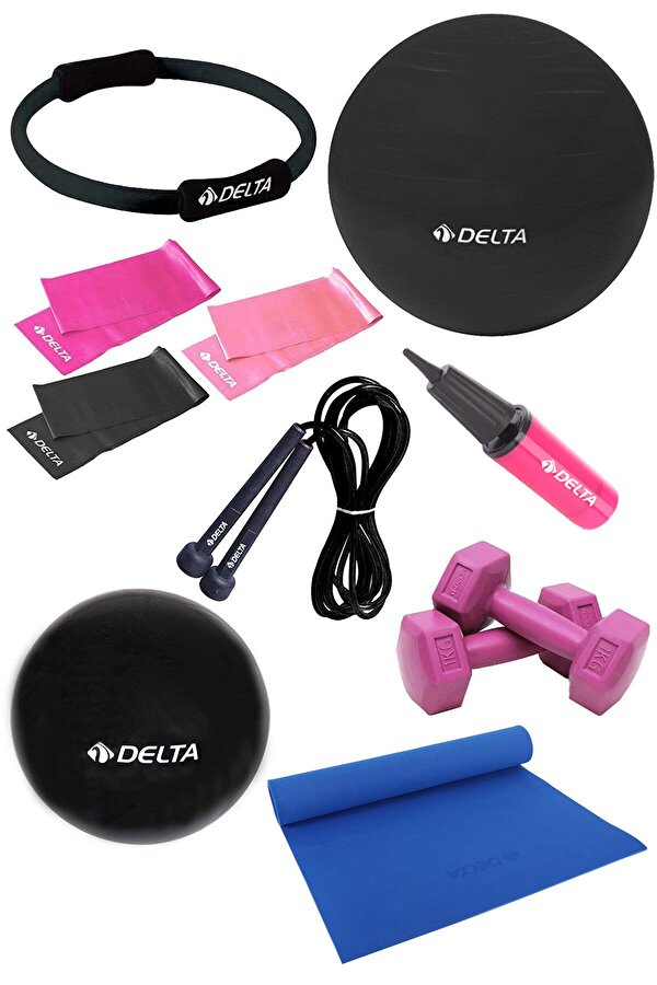 4 MM Minderli PSS Siyah Full Pilates Seti ( 55 cm - 20 cm )