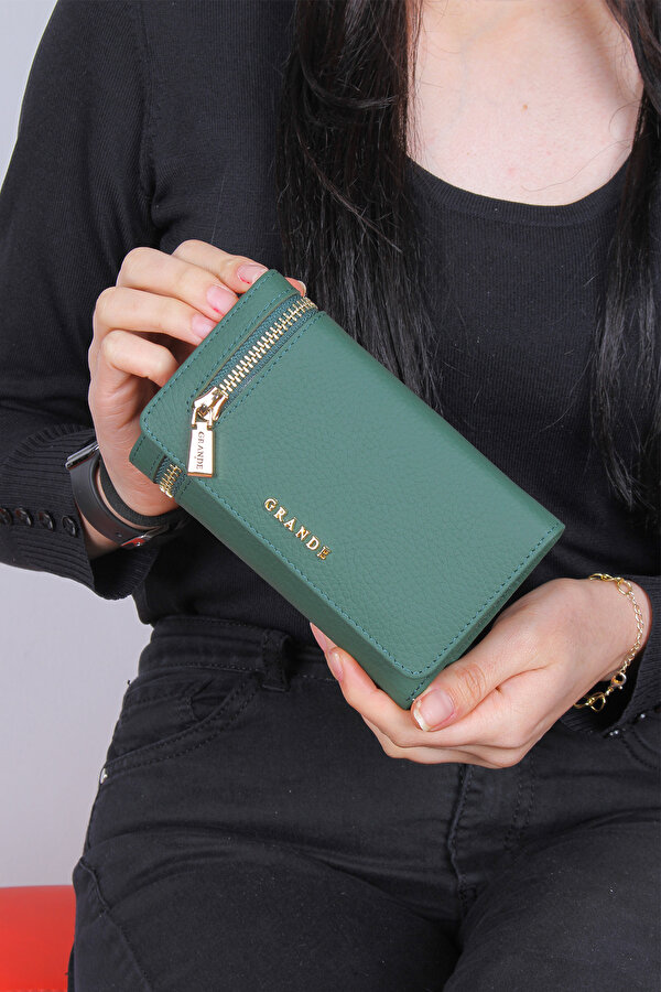 2639 HAKİKİ DERİ KADIN CÜZDAN YEŞİL