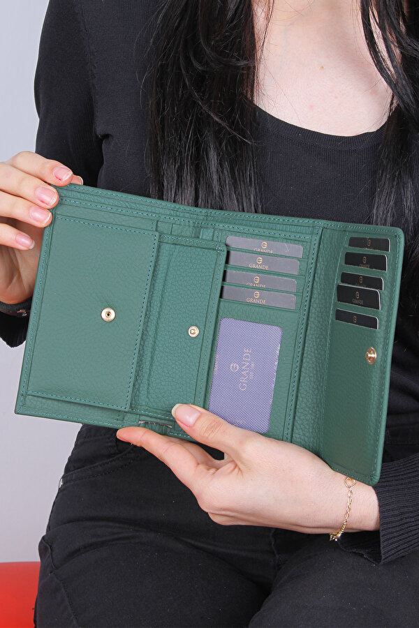 2639 HAKİKİ DERİ KADIN CÜZDAN YEŞİL