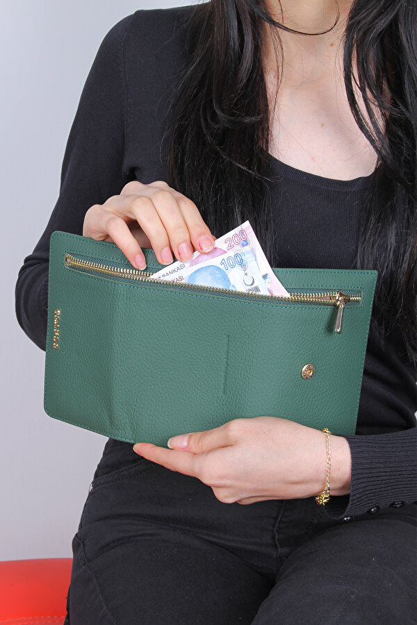 2639 HAKİKİ DERİ KADIN CÜZDAN YEŞİL