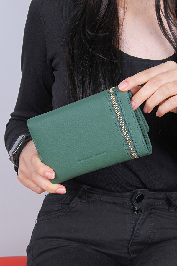 2639 HAKİKİ DERİ KADIN CÜZDAN YEŞİL