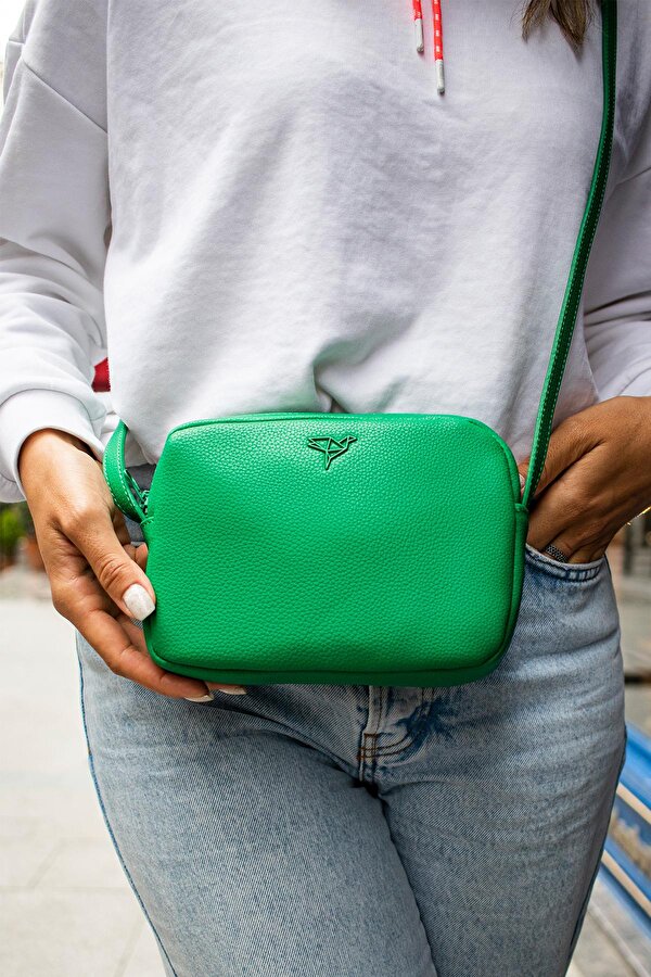 Liberty Ayarlanabilir Çapraz El Kol Omuz Askılı Fermuarlı Kadın Mini Çanta Yeşil