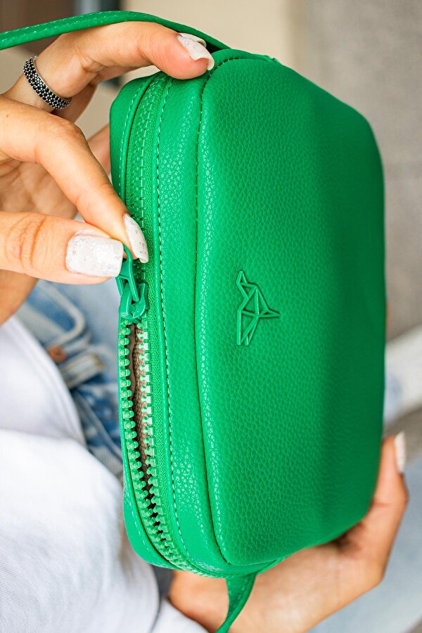 Liberty Ayarlanabilir Çapraz El Kol Omuz Askılı Fermuarlı Kadın Mini Çanta Yeşil