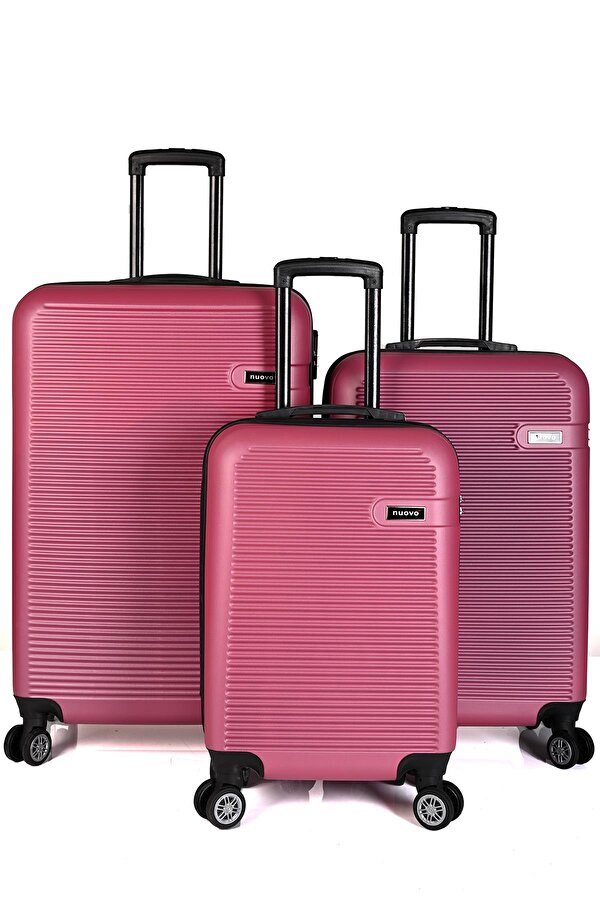 3000 Unisex 3 Lü Valiz Seti Gül Kurusu