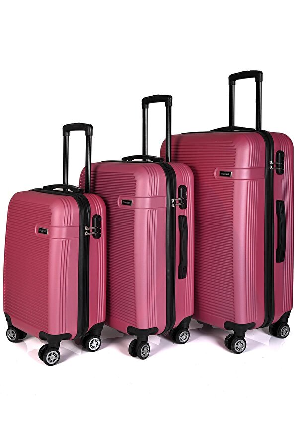 3000 Unisex 3 Lü Valiz Seti Gül Kurusu