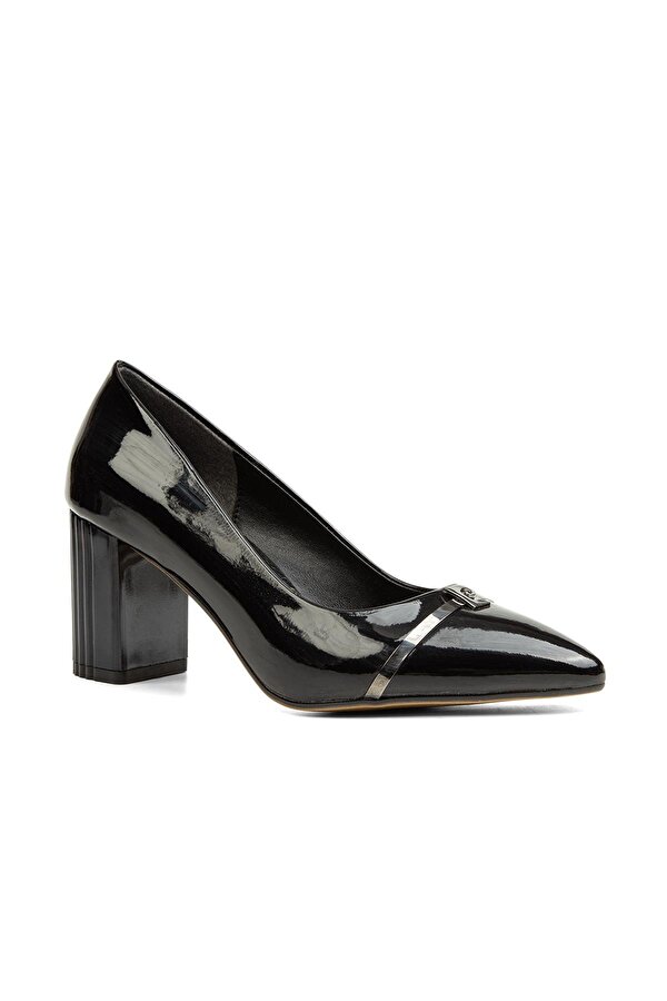 ® | PC-51203 - 3478 Rugan Siyah - Kadın Topuklu Ayakkabı