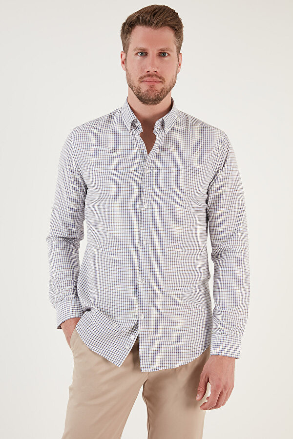 Erkek Gömlek CF23S7496 LACİVERT-BEJ