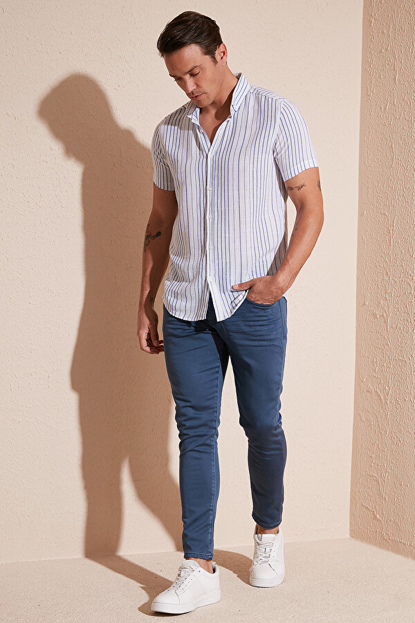 Erkek Gömlek CF23S116097 BEYAZ-SAKS