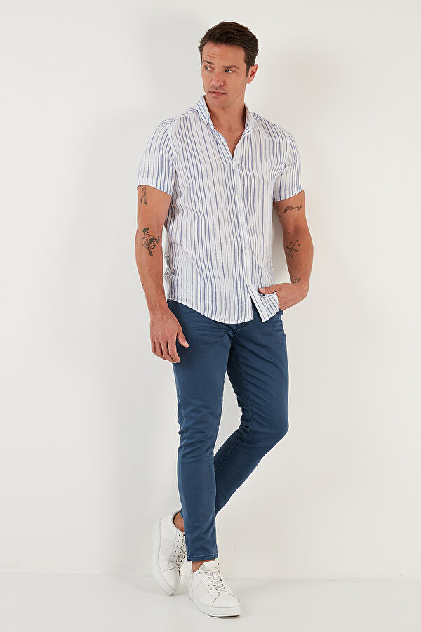 Erkek Gömlek CF23S116097 BEYAZ-SAKS