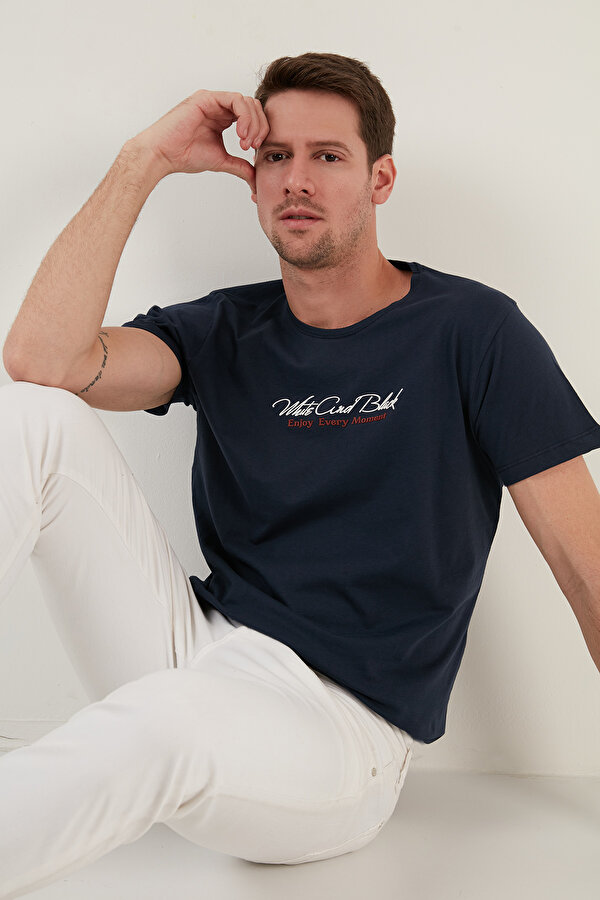 Erkek T Shirt 541ENJOY LACİVERT