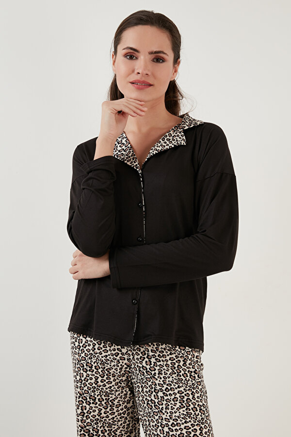 Bayan Pijama Takımı 6097520 LEOPAR-SİYAH
