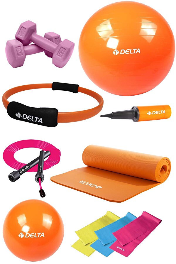 15 MM Minderli PTS Turuncu Full Pilates Seti (65 cm 20 cm)