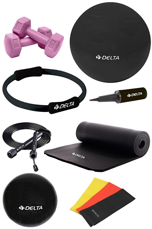 15 MM Minderli PSS Siyah Full Pilates Seti (65 cm 20 cm)