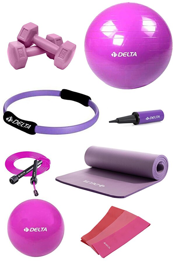 15 MM Minderli PMS Mor Full Pilates Seti (65 cm 20 cm)