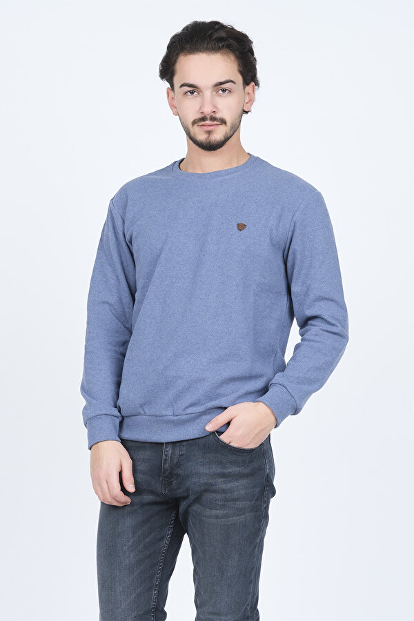 Erkek Bisiklet Yaka Sweatshirt 6240101 Indigo